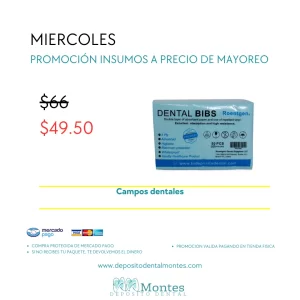 Campos Dentales Roentgen Bolsa c/50 Pzas azul cielo