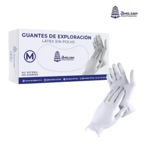 Guantes libres de polvo mediano con 100 piezas anelsam